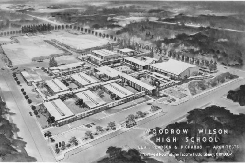 View more about Artist's Rendering of Wilson High School, 1956